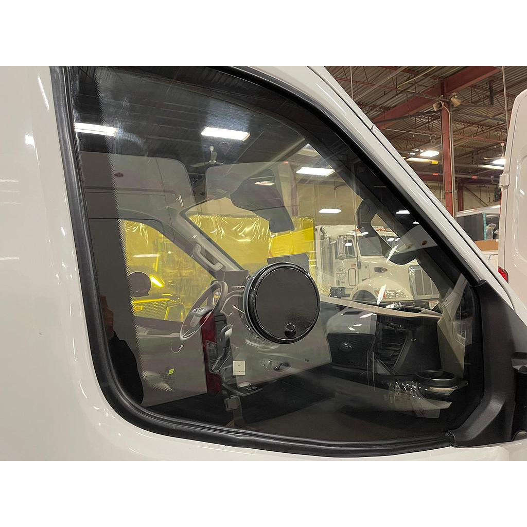 Ford Transit High Roof Passenger Side Door Glass Flat with Gunport Installed BR4